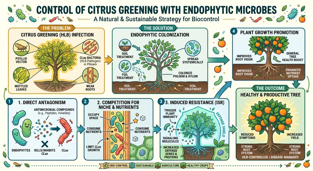 Endophytic Microbes Benefits for Greening in Citrus Trees