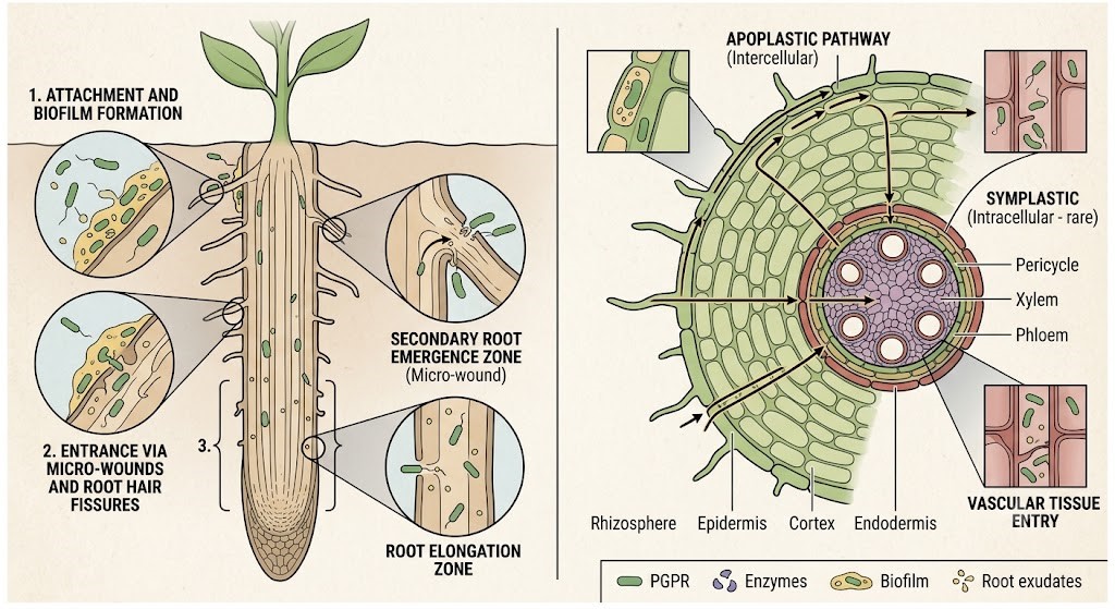 How PGPR enter plant roots